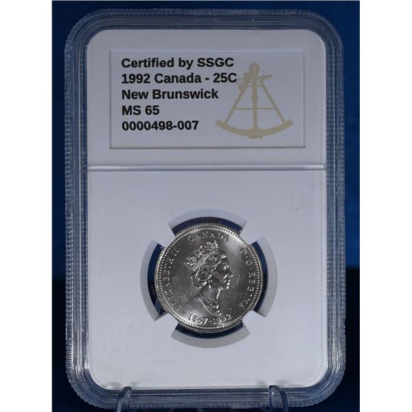 Canada 1992 NB 25 Cent SSGC MS 65