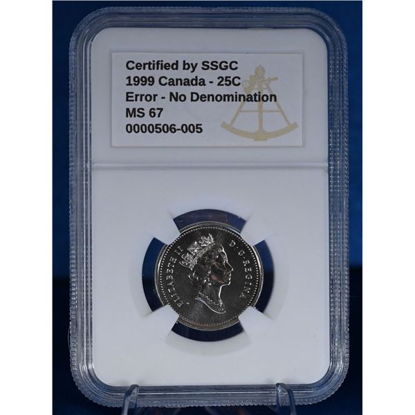 Canada 1999 Nov  25 Cent SSGC MS 67 Mule