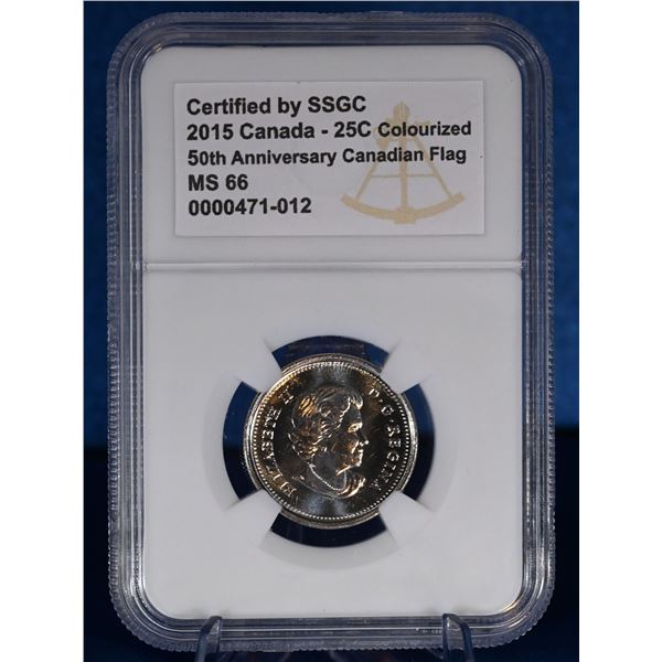 Canada 2015 25 Cent SSGC MS 66 50th Anniversary of the Canadian Flag
