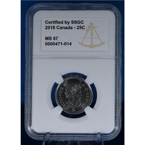Canada 2018 25 Cent SSGC MS 67 Cariboo