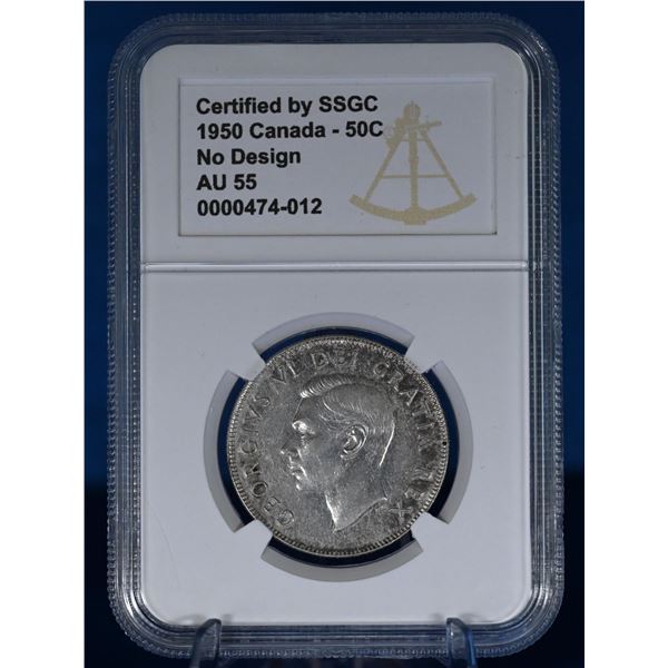 Canada 1950 50 Cent SSGC AU 55 No Design Zero