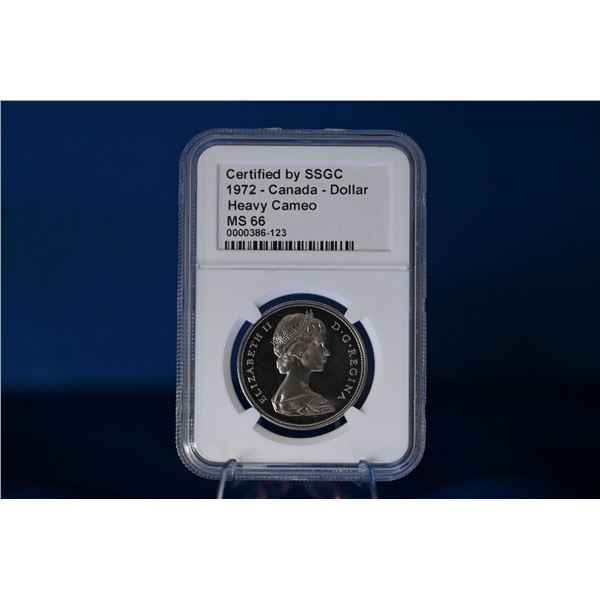 Canada 1972 1 Nickel Dollar SSGC MS 66 Heavy Cameo