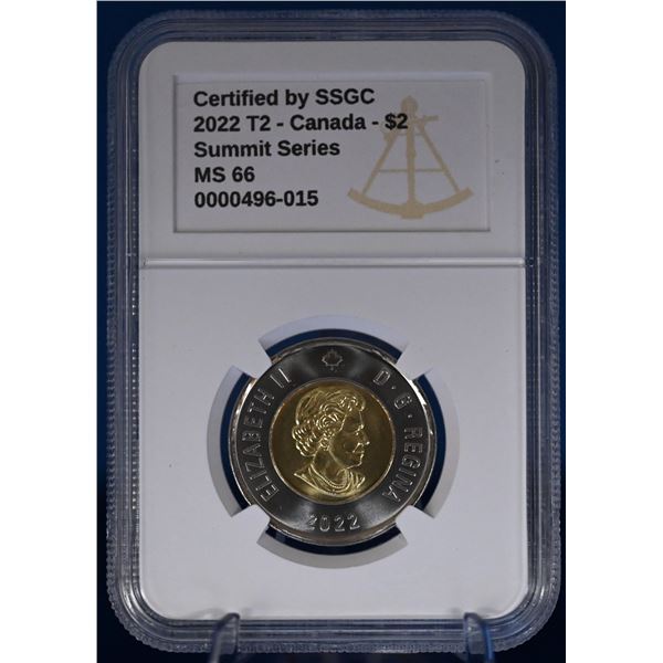 Canada 2022 T2  2 Dollar SSGC MS 66 Summit Series