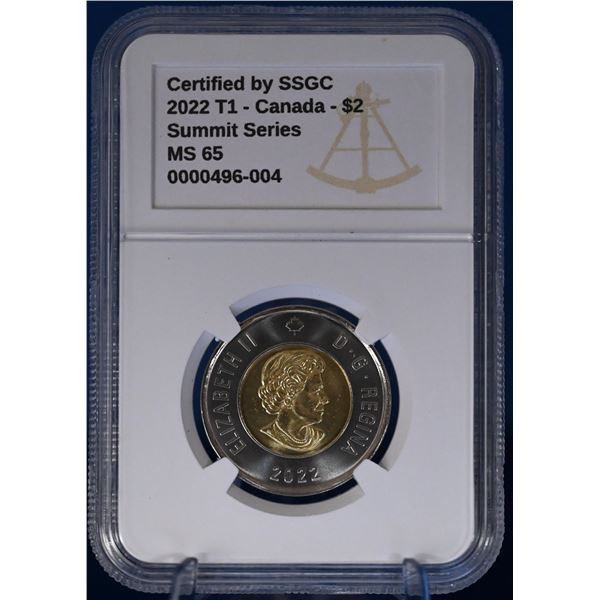 Canada 2022 T2  2 Dollar SSGC MS 65 Summit Series