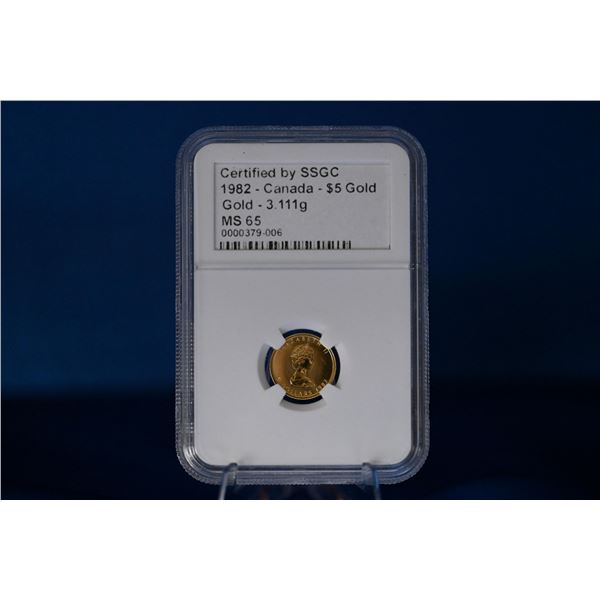 Canada 1982 5 Dollar Gold (3.111g) SSGC MS 65