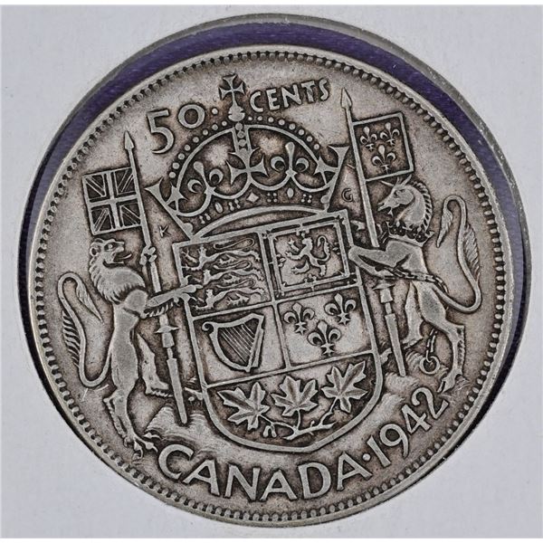 Canada 2X Silver 50 Cent 1942 & 1943