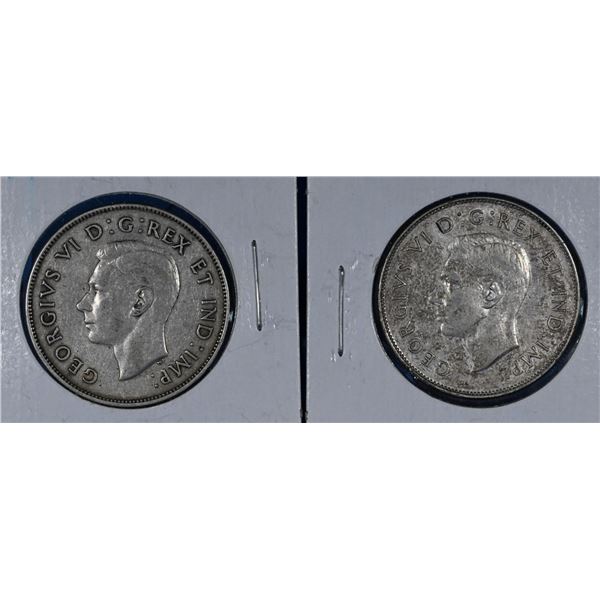 Canada 2X Silver 50 Cent 1944 & 1945