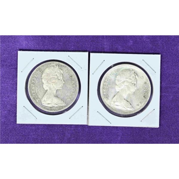 Canada 2X Silver Dollar  1964 & 1961