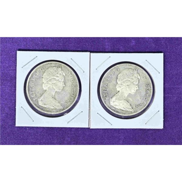 Canada 2X Silver Dollar  1964 & 1961