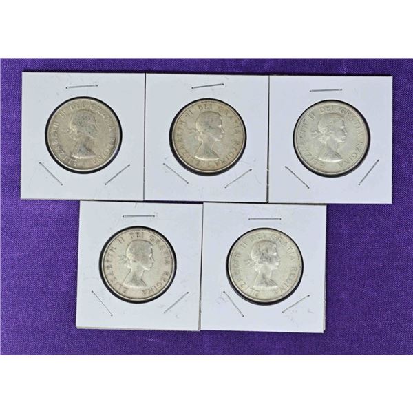 Canada 5X Silver 50 Cent QE II Laureate Random Years