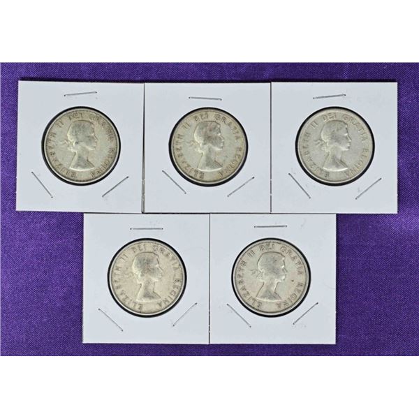 Canada 5X Silver 50 Cent QE II Laureate Random Years