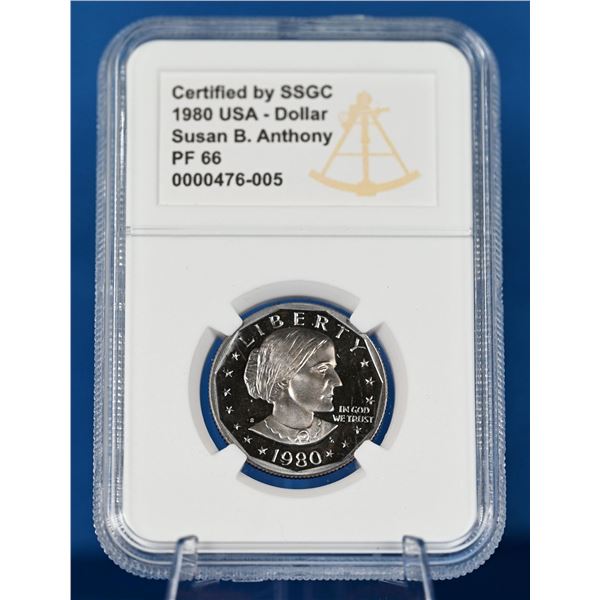 USA 1980 Susan B Anthony Dollar  SSGC PF 66