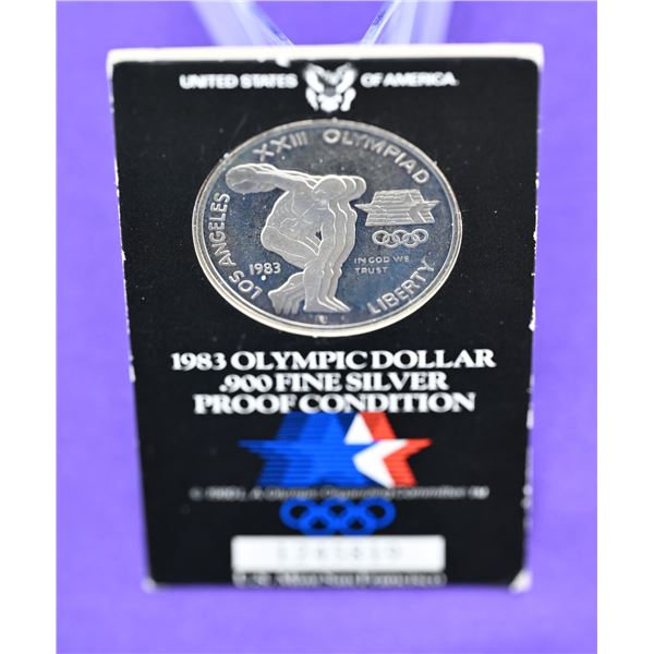 USA 1983S LA Olympic Silver Dollar (Discus)