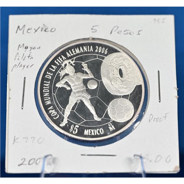 Mexico 2006 5 Peso FIFA World Cup 999 Fine Silver