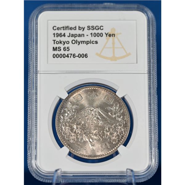 Japan 1964 1000 Yen Tokyo Olympic Commemorative SSGC MS 65
