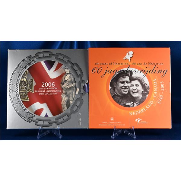 UK United Kingdom 2006 Brilliant Uncirculated Mint Coin Set Brunei, plus Netherlands-Canada Commemor
