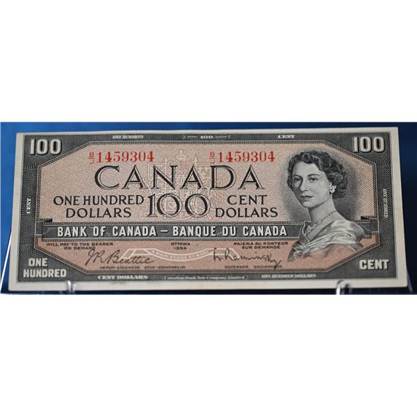 BC-43b 1954 100 dollars - Beattie-Rasminsky - Modified - B/J - 1459304 CUNC