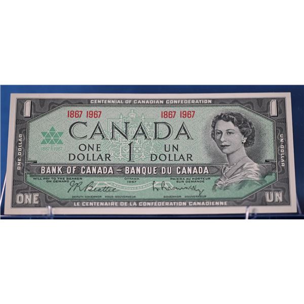 BC-45a 1967 1 dollar- Beattie-Rasminsky  - Centennial plate 12F/15B GUNC