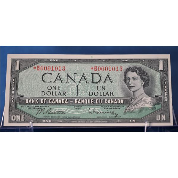 BC-45bA-i 1954 1 dollar - Beattie-Rasminsky *Eight  Consecutive* *B/M - 0001013 to *B/M - 0001020 GU