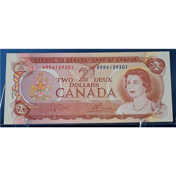 BC-47b 1974 2 dollars - Crow-Bouey *Five  Consecutive*- ARB6129201 to ARB6129205 GUNC