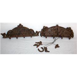 2 Cast Iron Coat Hangers