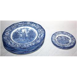 9 Liberty Blue Monticello Plates