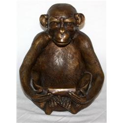 Bronze Casted Monkey 9  Tall