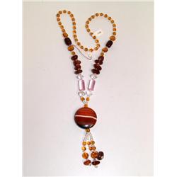 Gemstone Necklace Agate Carnelian Chrysoprase Crys