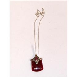 Sterling Necklace With Gemstone Pendant