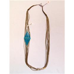 Navajo Ultra Fine 10 Strand Necklace W/Turquoise