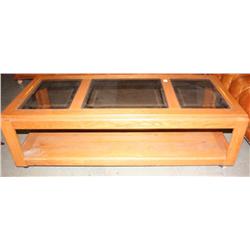 Glass Top Coffee Table on Wheels