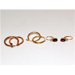 AAA Garnet Earrings & Gold Hoops