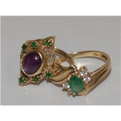AAA Star Ruby Ring & Emerald Ladies Ring