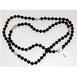 Onyx & Pearl Beaded Necklace