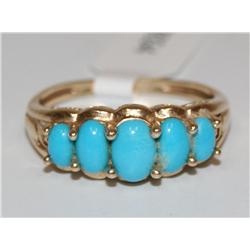 AAA Blue Turquoise Hand Craft Ladies Ring