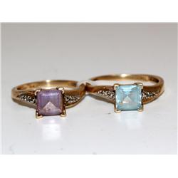 AAA Amethyst & Blue Topaz Ladies Ring