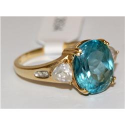 10.00Ctw AAA Blue Topaz & White Hand Craft Ladies