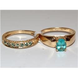 AAA Blue Topaz Ladies Ring & Peridot Ladies Ring