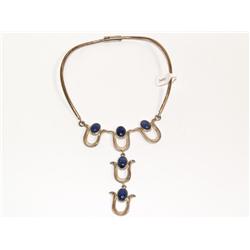 Vintage Taxco Sterling Necklace W/Tanzanite