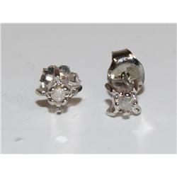 White Gold & Diamond Stud Earrings
