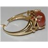 Image 2 : AAA Pink Jade & Garnet Hand Made Ladies Ring
