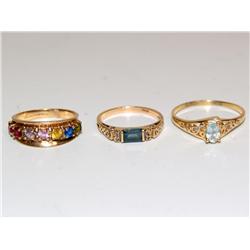 AAA Sapphire Ring, Blue Topaz Ring & Multicolor St