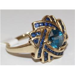 4.00Ctw Cashmere Sapphire Cluster Ladies Ring