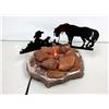 Image 1 : Red Sand Stone Shadow Lamp Cowboy & Horse