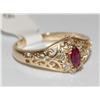 Image 1 : 14K Gold Ring With Diamonds & Ruby