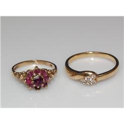 Diamonds Anniversary Ring & Burmese Ruby Ring
