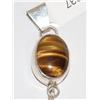 Image 2 : Authentic Navajo Sterling Tiger Eye & Feather Pend