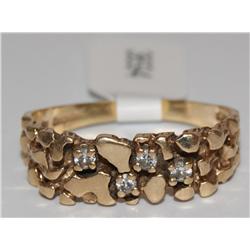 Diamonds Nugget Style Hand Made Ring