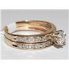 Image 1 : 1.00Ctw Diamonds 2 Rows Solitaire Ladies Ring