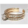 Image 2 : 1.00Ctw Diamonds 2 Rows Solitaire Ladies Ring